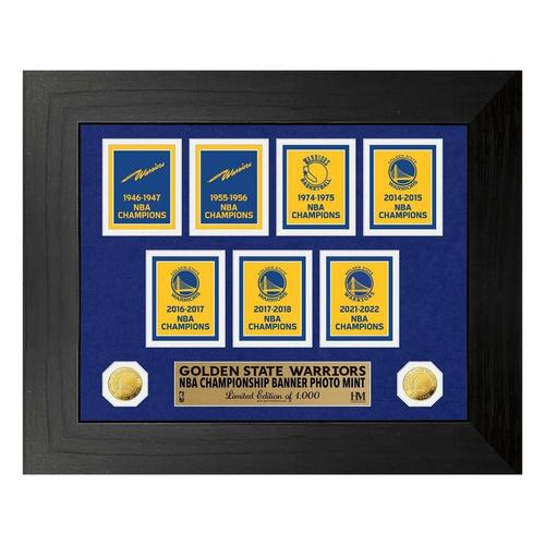 Golden State Warriors 7 Time Champions Deluxe Banner Collection Photo Mint - Primary Image