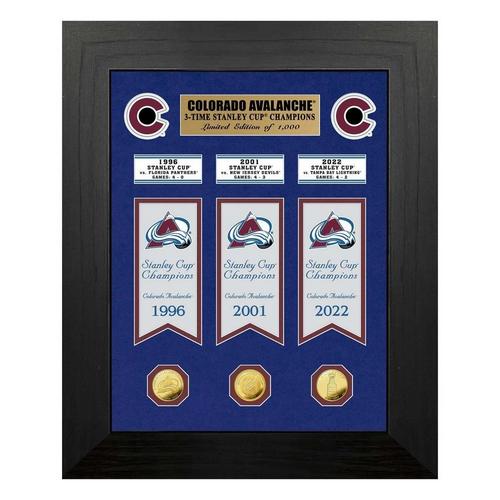 Colorado Avalanche Deluxe Stanley Cup Banners Bronze Coin Photo Mint - Primary Image
