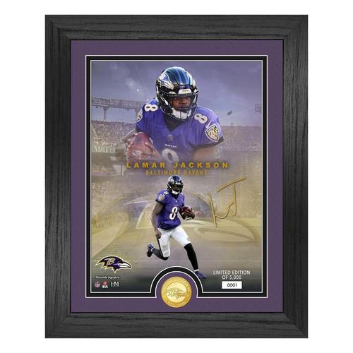Highland Mint Lamar Jackson Baltimore Ravens NFl Legends Bronze Coin Photo Mint - Primary Image