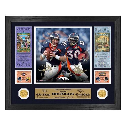 Highland Mint Denver Broncos John Elway & Terrell Davis Super Bowl Traditions Bronze Coin Photo Mint - Primary Image