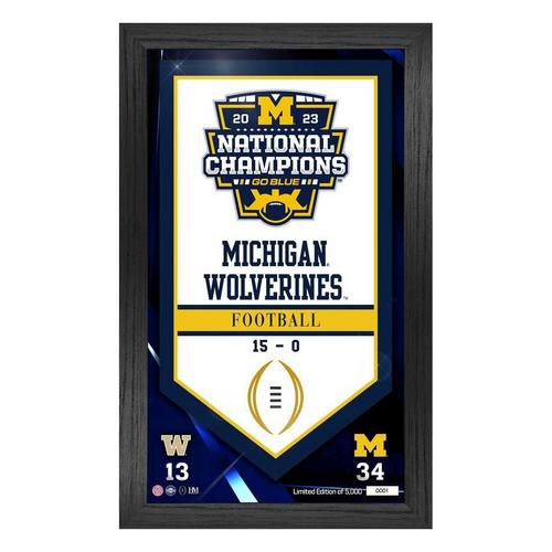 Highland Mint Michigan Wolverines 2023 CFP National Champions Banner Frame - Primary Image