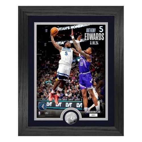 Highland Mint Minnesota Timberwolves Anthony Edwards Poster Dunk Silver Coin Photo Mint - Primary Image