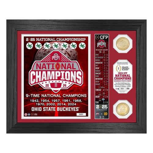 Highland Mint Ohio State Buckeyes 2024-25 CFP National Champions Banner Bronze Coin Photo Mint - Primary Image