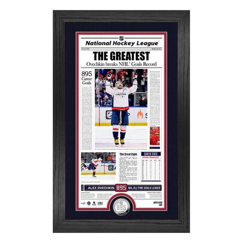 Highland Mint Alex Ovechkin NHL 895 Goals Record Front Page News Silver Coin Photo Mint - Primary Image
