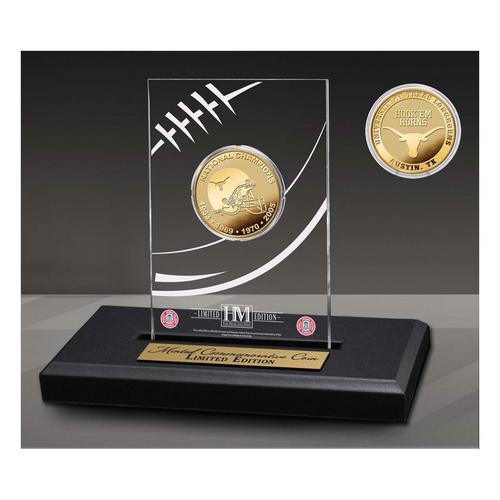 Highland Mint Texas Longhorns 4x Football National Champions Gold Coin Acrylic - Primary Image