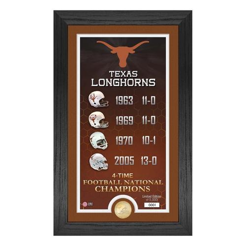 Highland Mint Texas Longhorns 4x Football National Champions Legacy Bronze Coin Photo Mint - Primary Image