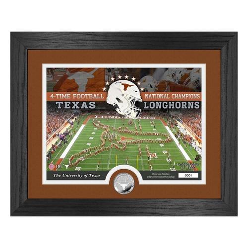 Highland Mint Texas Longhorns Stadium 4x National Football Champions Silver Coin Photo Mint - Primary Image