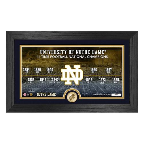 Highland Mint Notre Dame Fighting Irish11x Champions Timeline Bronze Coin Pano Photo Mint - Primary Image