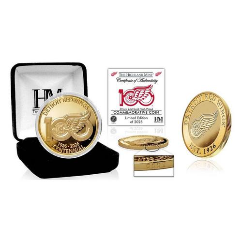 Highland Mint Detroit Red Wings 100th Anniversary Gold Coin - Primary Image