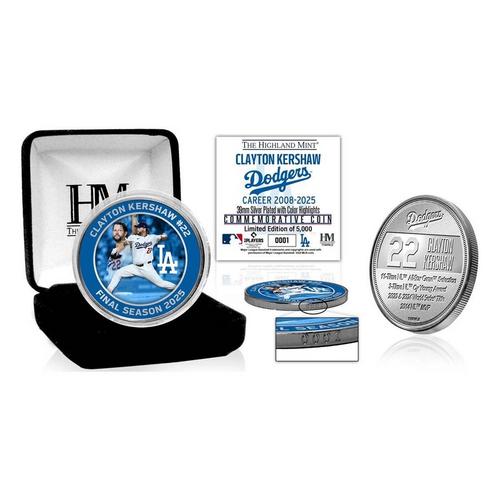Highland Mint Clayton Kershaw Los Angeles Dodgers Retirement Silver Color Coin - Primary Image