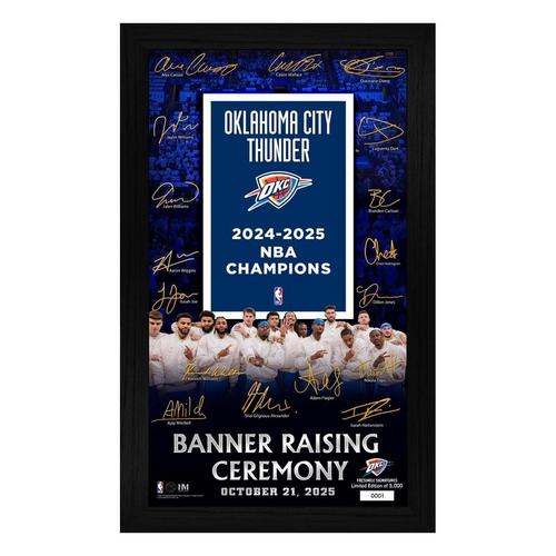 Highland Mint Oklahoma City Thunder 2025 NBA Championship Banner Raising Ceremony Signature Frame - Primary Image