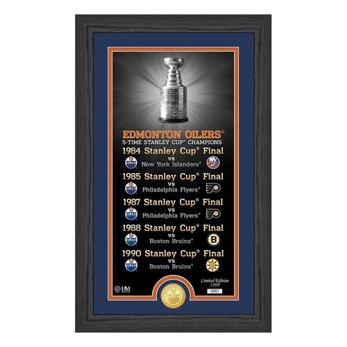 Edmonton Oilers "Legacy" Supreme Bronze Coin Panoramic Photo Mint - Primary Image