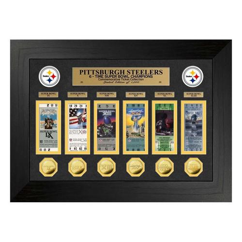 Pittsburgh Steelers 6-Time Super Bowl Champions Deluxe Gold Coin & Ticket Collection - Primary Image