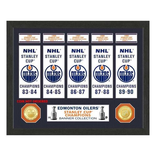 Edmonton Oilers Stanley Cup Banner Collection Photo Mint - Primary Image