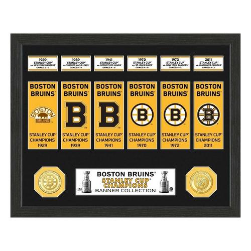 Boston Bruins Stanley Cup Banner Collection Photo Mint - Primary Image