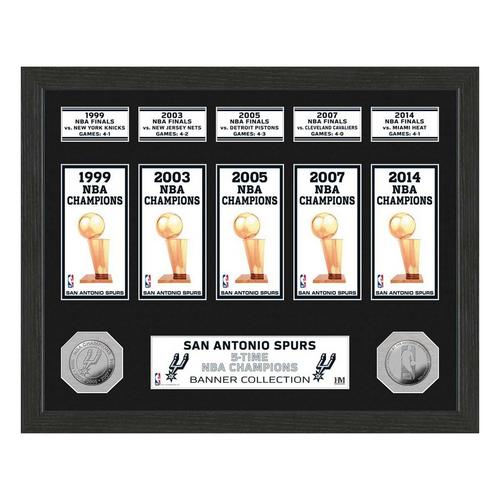 San Antonio Spurs NBA Champions Bronze Coin Banner Collection - Primary Image