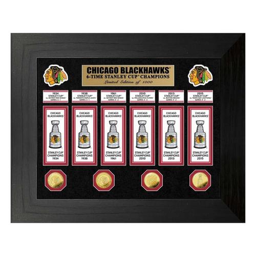 Chicago Blackhawks 6-Time Stanley Cup Champions Deluxe Gold Coin & Banner Collection - Primary Image