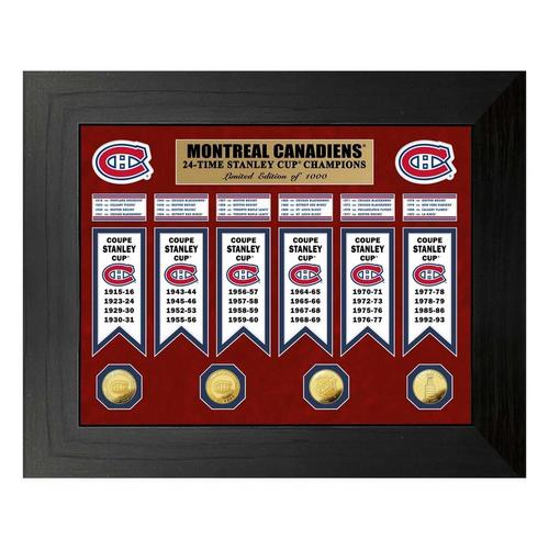 Montreal Canadiens 24-Time Stanley Cup Champions Deluxe Gold Coin & Banner Collection - Primary Image