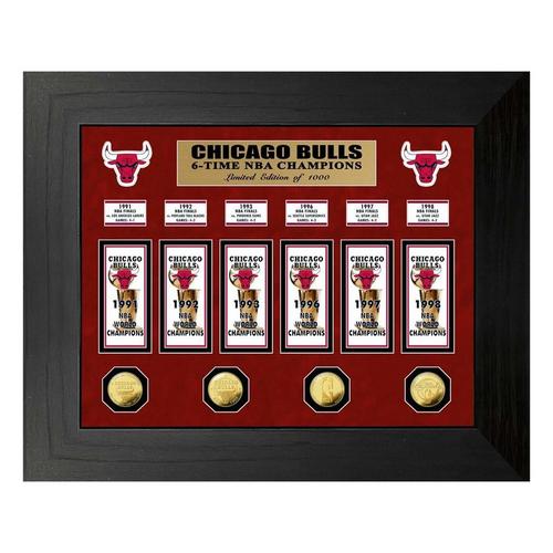 Chicago Bulls 6-Time NBA Champions Deluxe Gold Coin & Banner Collection - Primary Image
