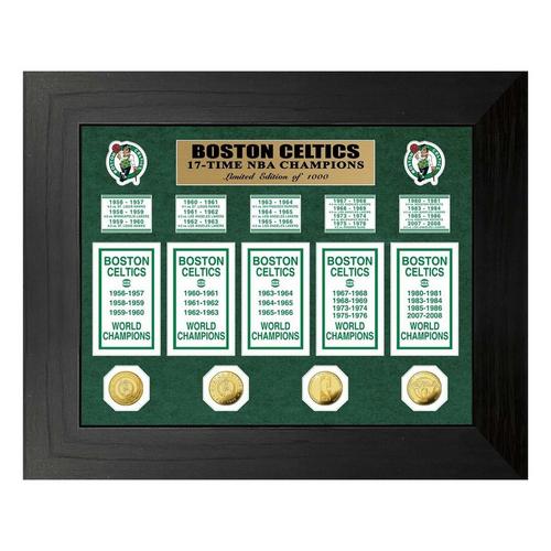 Boston Celtics 17-Time NBA Champions Deluxe Gold Coin & Banner Collection - Primary Image
