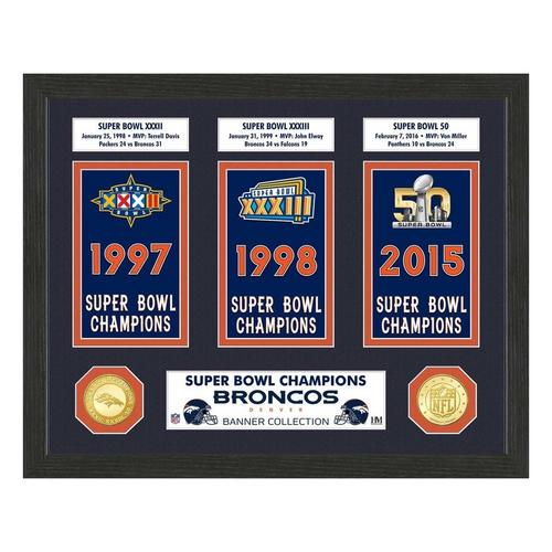 Denver Broncos Super Bowl Banner Collection Photo Mint - Primary Image