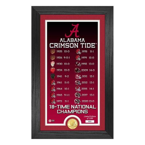 University of Alabama Crimson Tide 18-Time National Champions "Legacy" Bronze Coin Photo Mint - Primary Image