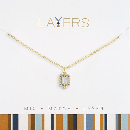 Layers Hexagon CZ Necklace - Primary Image