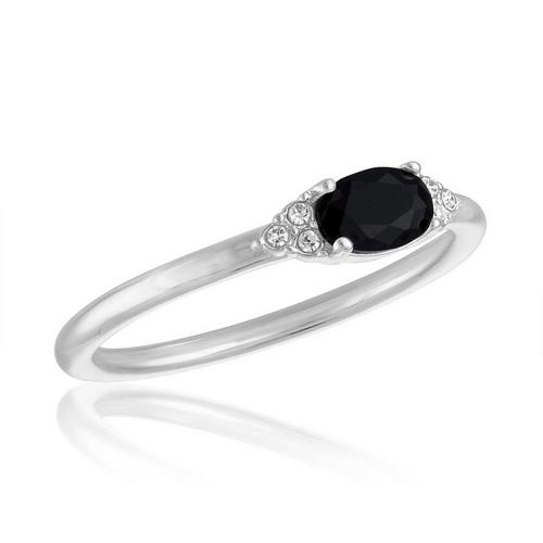 Women's Stacks Jet Black Oval Ring - Primary Image