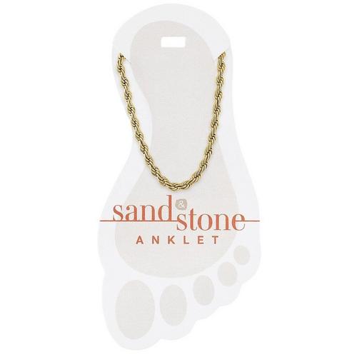 Women's Sand & Stone Rope Chain Anklet - Primary Image