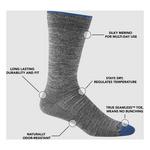 Darn Tough Solid Lightweight Lifestyle Light Cushion Crew Socks - Thumbnail 4 of 4