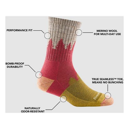 Women's Darn Tough Treeline Midweight Cushioned Crew Ankle Hiking Socks - Primary Image