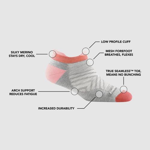 Women's Darn Tough Ultra-Lightweight Tab Medium Cushion No Show Running Socks - Primary Image