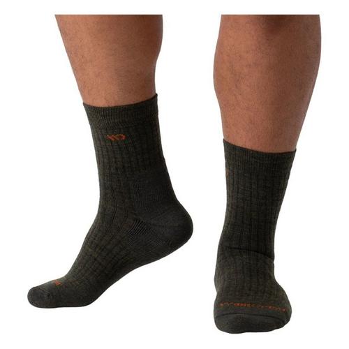 Men's Wide Open Solid Cushioned Micro Medium Cushion Crew Hiking Socks - Primary Image