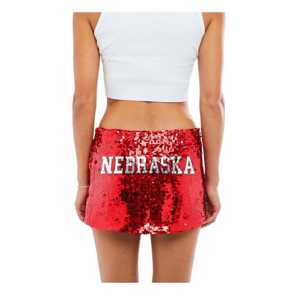 Hype and Vice Nebraska Cornhuskers Women’s Mini Sequin Skirt