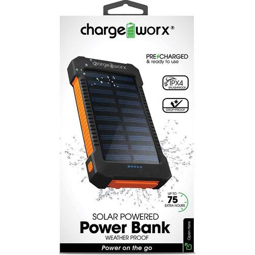 Chargeworx 10000mAh Premium Weatherproof Solar Power Bank with Built-In Dual USB Ports - Primary Image