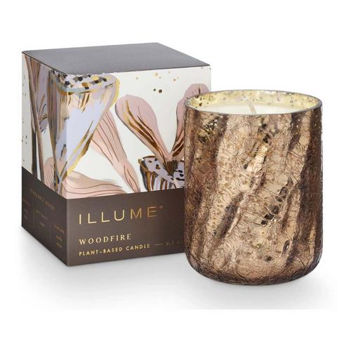 ILLUME Woodfire Boxed Crackle Glass Small Jar Candle - Primary Image