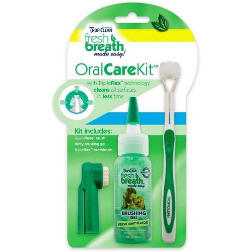 TropiClean Fresh Breath Dog Oral Care Kit - Primary Image