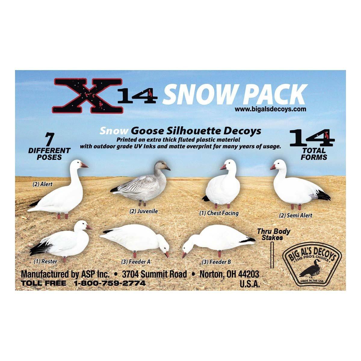 Big Al's X14 Snow Goose Silhouette Decoys 14-Pack - Big Al's Decoys