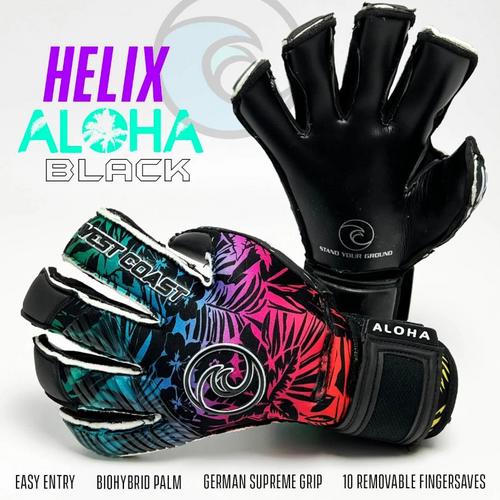 West Coast Helix Aloha Black Soccer Goalkeeper Gloves - Primary Image
