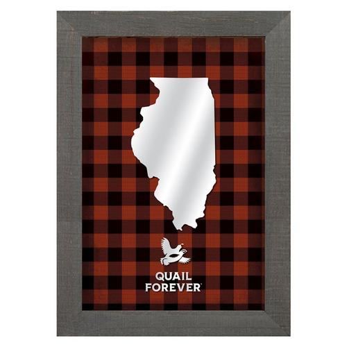 Wild Wings Quail Forever State on Plaid - Framed Mirror - Primary Image