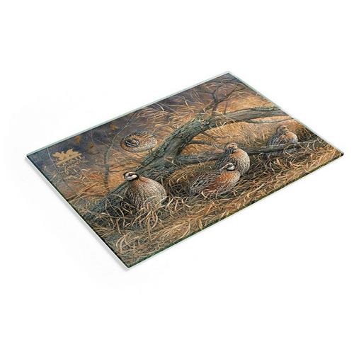 Wild Wings Hideaway - Bobwhite Quail - Rectangular Cutting Board by Rosemary Millette - Primary Image