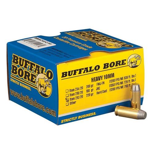 Buffalo Bore Heavy Outdoorsman Hard Cast-LFN 10mm Auto Handgun Ammunition 20 Round Box - Primary Image