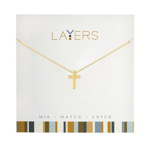 Layers Gold Cross Necklace - Primary Image