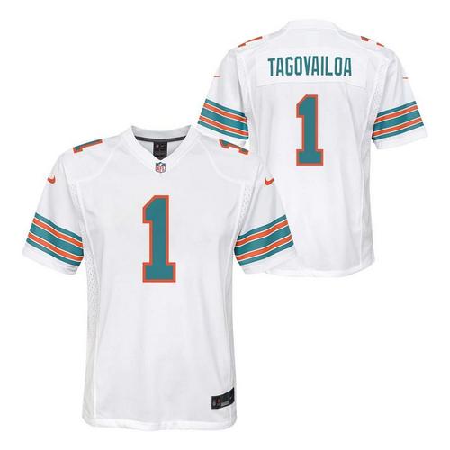 Nike Kids' Miami Dolphins Tua Tagovailoa #1 White Alternate Game Jersey - Primary Image