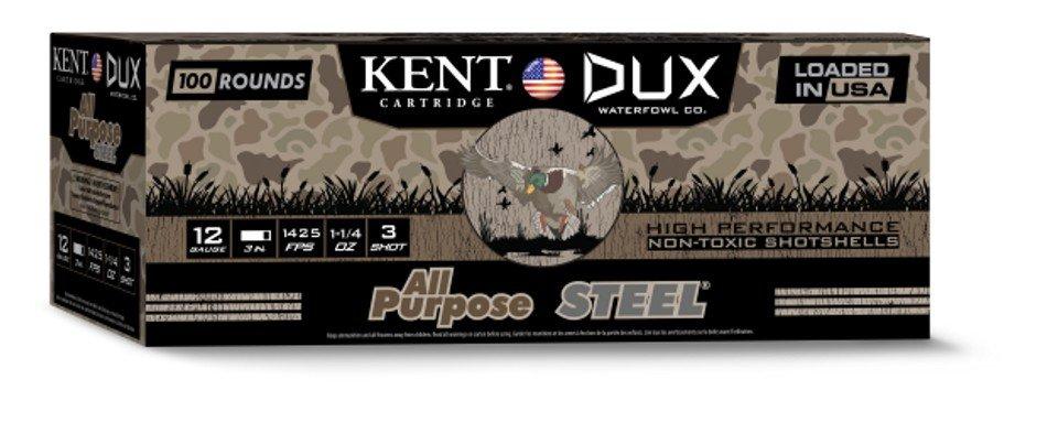 Kent Cartridge DUX Waterfowl All Purpose Steel 12 Gauge Shotshells 100 Round Box