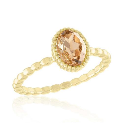 Women's Layers Vintage Rose Oval Gold Ring - Primary Image