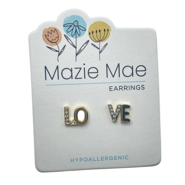 Mazie Mae Love Stud Earrings Gold