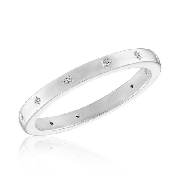 Women's Layers Mini Starburst Ring Silver
