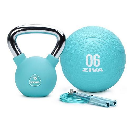 ZIVA Chic Functional Workout Kit - 6 lb Chic Medicine Ball, 15 lb Chic Kettlebell, Chic Speed Jump Rope - Primary Image