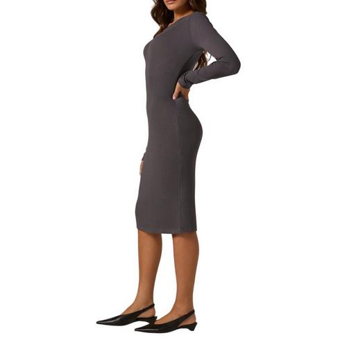 Women's 7 Diamonds Modal Ribbed Long Sleeve Maxi Dress - Primary Image